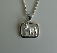 Small Sterling Silver French Bulldog Standing Study Pendant  picture