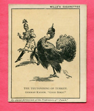 1916 W.D. & H.O. WILLS'S CIGARETTE CARD PUNCH CARTOONS #4 TEUTONISING OF TURKEY picture