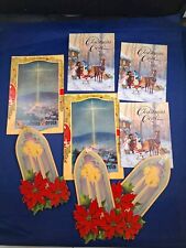 Vtg Lot Of Christmas Song Books And Candle Cardboard Cutout Lot HTF *46 picture