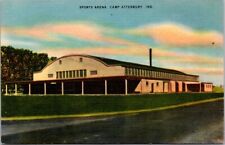 WWII Camp Atterbury IN US Army Sports Arena Edinburgh 1944 Linen postcard HQ16 picture