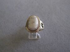 Wigwam Traders White Buffalo Stone Ring Size 8 in Sterling Silver: #K6008 picture