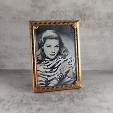 Vintage Framed 5x7 Photograph of Lauren Bacall (1924 - 2014) Zebra Print Sultry picture