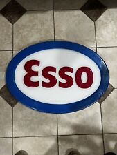 Vintage 1960s Esso Gas Service Station Plastic/Poly Sign Non Lighted 28”x20” picture
