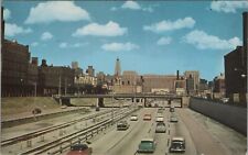 c1950s New Congress Street Expressway Chicago Illinois birds eye view autos E124 picture
