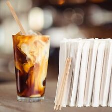 500/1000pcs Individually Wrapped Coffee Stirrers Wood  5.5