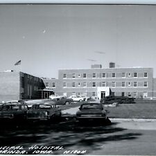 c1960s Clarinda, IA RPPC Municipal Hospital Real Photo Ford Cars Postcard A103 picture