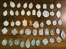 Vintage Lot 50+ CATHOLIC RELIGIOUS HOLY MEDALS Saints, Popes Aluminum ITALY More picture