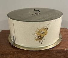 Decoware USA Vintage Yellow/Gold Floral Rustic Metal Cake Carrier picture