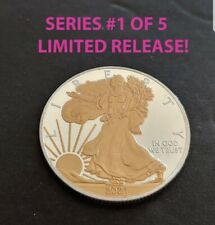 Commemorative 1 oz WALKING LADY/US EAGLE  Silver Clad with GOLD picture