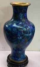 Gorgeous Chinese Cloisonne Multi-Shade Blue F Vase picture