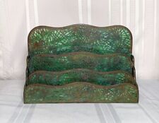 TIFFANY STUDIOS, PINE NEEDLE, 3 COMPARTMENT LETTER RACK, GREEN GLASS, VERY NICE~ picture