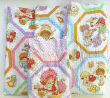 4 Pc. Vintage 1980s Strawberry Shortcake Canopy Bed Set Bedspread Pillow Sham picture
