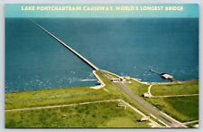 Louisiana New Orleans Lake Pontchartrain Causeway Vintage Postcard picture