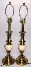 Vintage STIFFEL Enamel & Brass Table Lamps With 3-Way Light #6082 picture