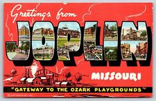 Joplin Missouri~Factory Scene Gateway Ozarks~Large Letter Vintage Linen Postcard picture