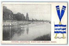 c1905 Oxford University Eight-Oar Bumping Face Oriel College Oxford Postcard picture
