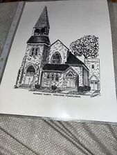 Vintage Joan Nelson Print: Methodist Church Wyalusing PA Pennsylvania picture