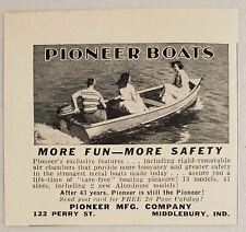 1954 Print Ad Pioneer Aluminum Boats Made in Middlebury,Indiana picture