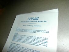 Lucas Motorcycle Capacitor 2MC Fitting Wiring Instructions Paper picture