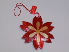 Poinsettia Flower Bud Christmas Ornament Tree Holiday Paper Reed Handmade Star picture