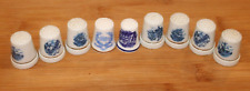 Collectible Thimbles / Lot of 9 Blue Miscellaneous Thimble (All Ceramic) picture