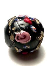 11mm Antique Black Murano Wedding Cake Glass Lampwork Bead | Legacy Beads picture