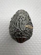 Vintage Franklin Mint Easter Bunny Pewter Egg 2 inch Tall picture