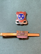 WWII era Sterling U.S. Army pin and Navy Yard War Veterans tie clip picture