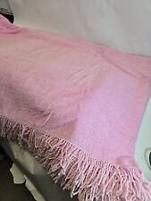 Vintage Pink Ribbed w/ Fringe Chenille Bedspread 96