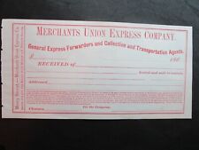MERCHANTS UNION EXPRESS COMPANY - Bill of Lading - 1860's picture