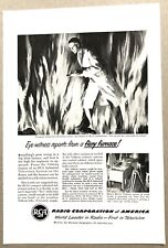 Vintage 1950 Original Print Ad Full Page - RCA Reports From A Fiery Furnace picture