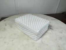 Early 20th Century Vintage Faceted Milk Glass Trinket Box picture