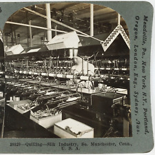Cheney Silk Mill Quilling Stereoview c1914 South Manchester Connecticut Art E525 picture