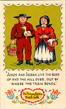 Vintage 1950s Amos & Sarah, Dutch Talk, Funny Comic Pennsylvania PA Postcard picture