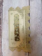 Victorian Antique Die Cut Embossed With all Good Wishes Card early 1900s picture