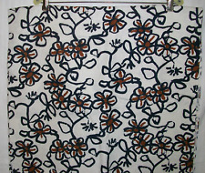 Trendy Vintage 70s Bold Floral White Black & Brown Rayon Dress Fabric 2.5 Yards picture