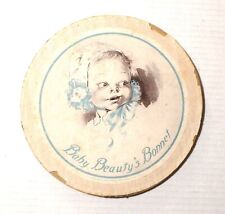 Antique Filene's Box Top Early 1900s Department Store Baby Beauty's Bonnet picture