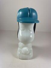 Avon Snoopy Baseball Milk Glass After Shave Empty Bottle 1969 Vintage picture