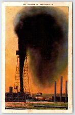 Postcard Oil Gusher In Oklahoma, Oil Fields, Unposted picture