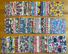 Vintage Feed Flour Sack Fabric Pieces Quilting Charms 5” x 5”. Set of 60 (#265) picture