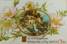 May Unhappiness Always Be A Day Behind YouUnposted Divided Back Vintage Postcard picture