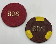 Set of 2 - RDS Card Room $0.25 and $5 Chips - Stockton California H&C LCV picture
