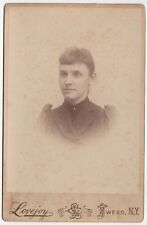 CIRCA 1890s CABINET CARD LOVEJOY GORGEOUS YOUNG LADY IN DRESS OSWEGO NEW YORK picture