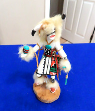 Handmade Navajo Kachina Doll -The White Buffalo Dancer- Dramatic 9