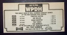 Twisted Sister Joe Walsh Tubes Eddie Money WPDH Radio Series 1983 Concert Ad picture