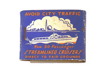 Vintage 1939 Worlds Fair Mamaroneck NY Express Cruisers Ship Boat Ride Matchbook picture