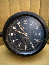 VTG WW2 Chelsea Clock Co. Boston U.S. Navy Ship 24 Hour Clock READ DESCRIPTION picture