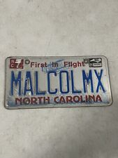 Specialty License Plate Titled Malcolm X North Carolina Rare Plate picture