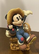 Vintage Disney Mickey & Co., Mickey with Hen and Eggs Figurine, Enesco Corp. 4” picture