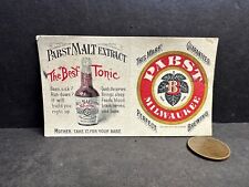 Beer PABST MALT EXTRACT Tonic 1896-1897 Pocket Calendar Folder Trade Card picture